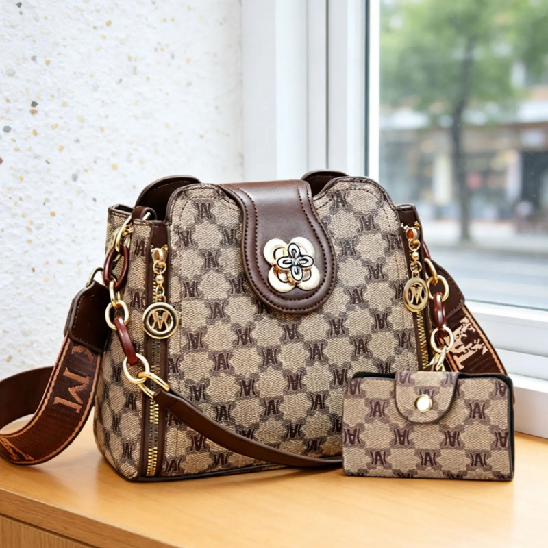 Vintage Fashion For Women - Bolso de hombro con estampado de