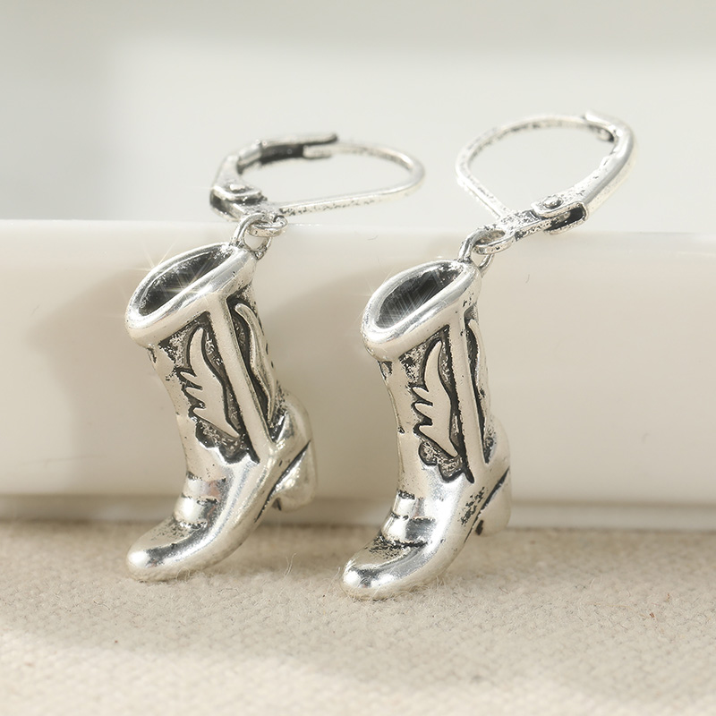 Vintage Fashion Ideas - Pendientes colgantes plateados con forma de