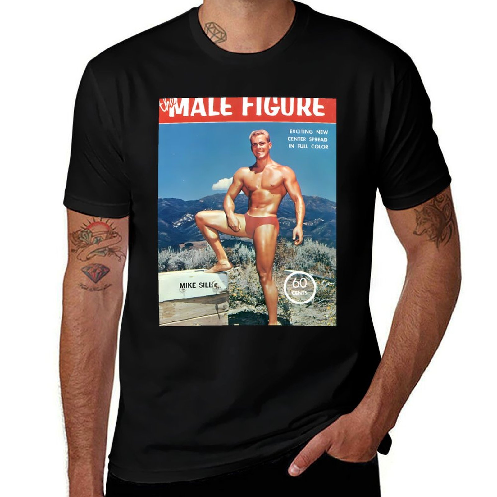 Vintage Fashion Magazine Covers - Camiseta con estampado de figura masculina