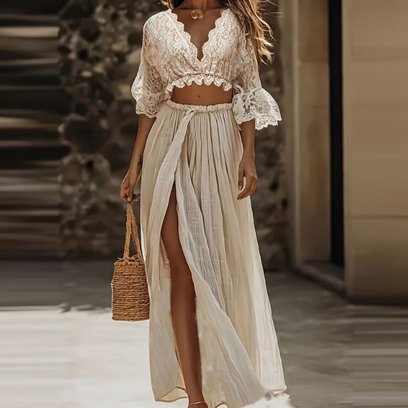 V Vintage Fashion - Conjunto de 2 piezas de moda