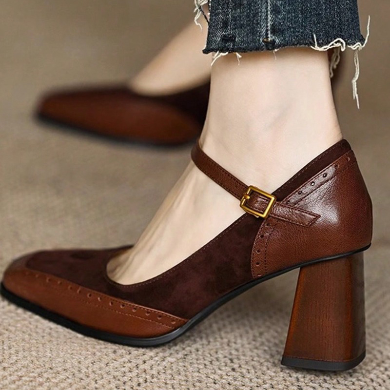 French Vintage Fashion - Nuevas Sandalias Vintage de Tacón Grueso