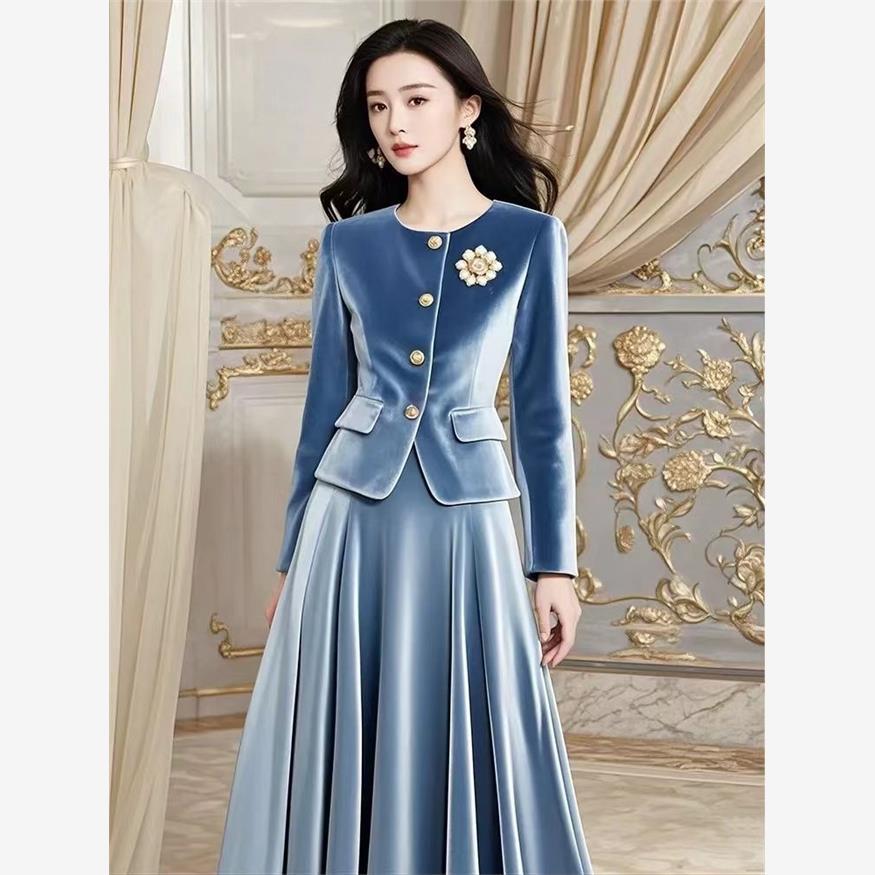 French Vintage Fashion - Conjunto de dos piezas de abrigo