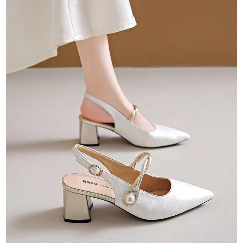 Vintage Fashion Dresses - Sandalias Elegantes de Tacón Cuadrado con