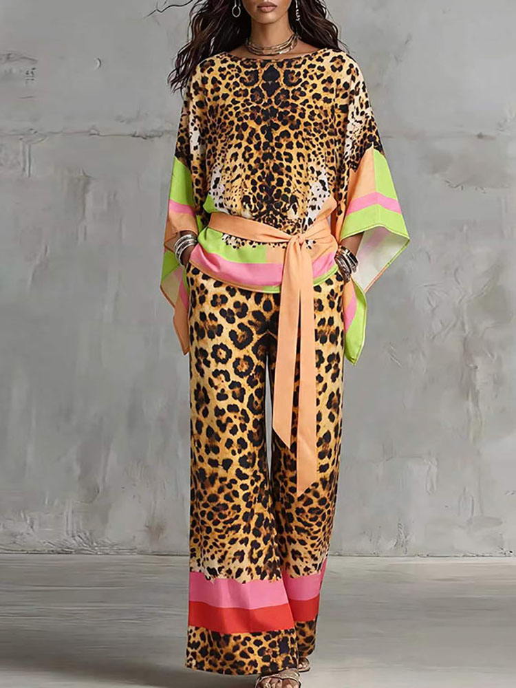 Vintage Fashion Retro Outfit - Conjunto de Verano Holgado con Estampado