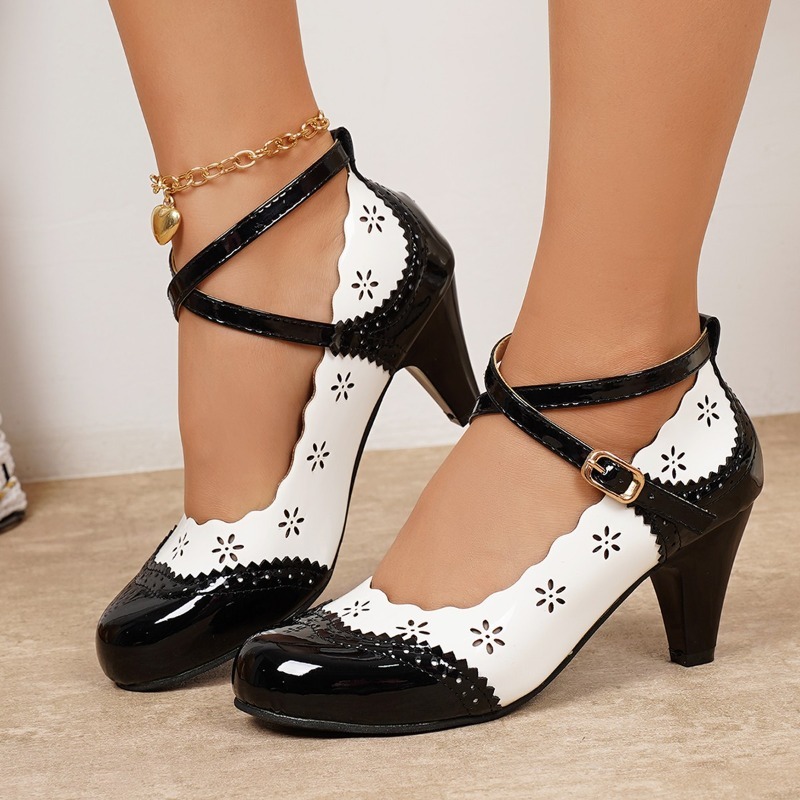Zapatos de Tacón Alto con Bloq - Vintage Fashion Dresses reseña y precio