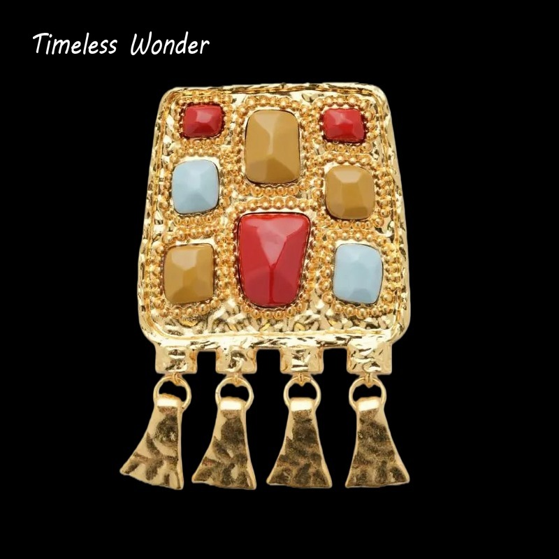 Broche llamativo Geo Retro de  - Vintage Fashion Runway reseña y precio