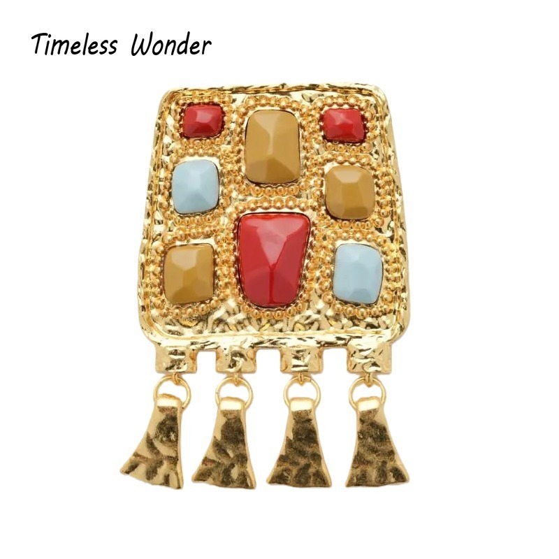 Broche llamativo Geo Retro de  - Vintage Fashion Runway reseña y precio