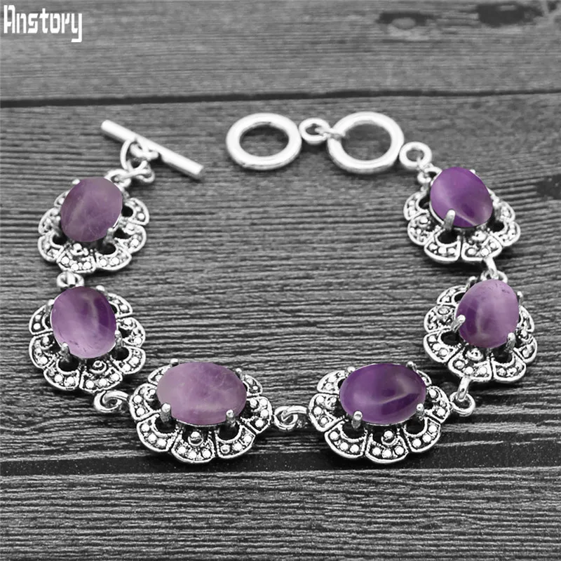 Pulsera de amatistas ovaladas, - Vintage Fashion Looks reseña y precio