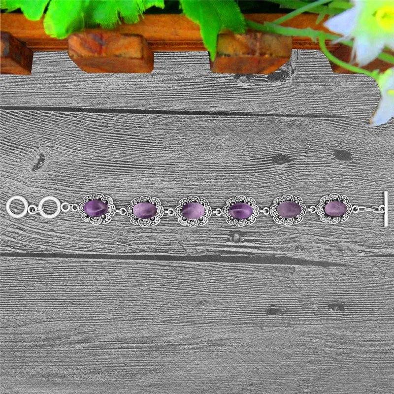 Pulsera de amatistas ovaladas, - Vintage Fashion Looks reseña y precio