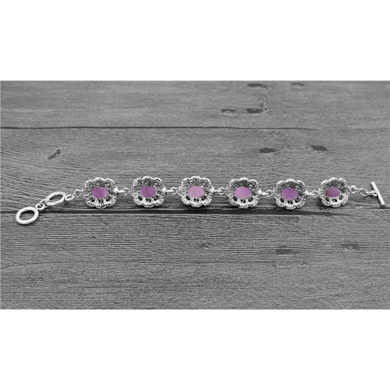 Pulsera de amatistas ovaladas, - Vintage Fashion Looks reseña y precio