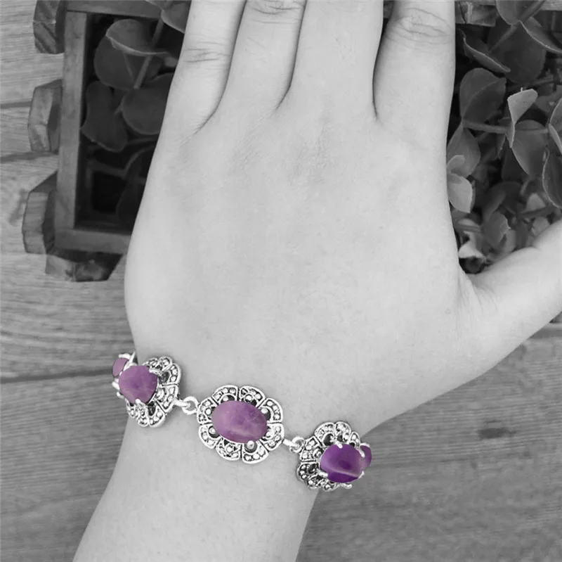 Pulsera de amatistas ovaladas, - Vintage Fashion Looks reseña y precio