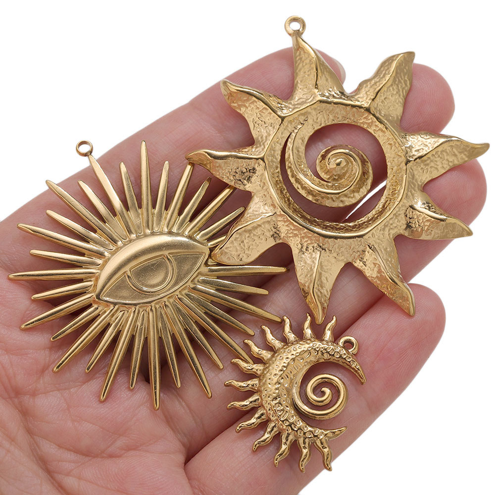 5 piezas de dijes de sol redon - Vintage Fashion Blog reseña y precio