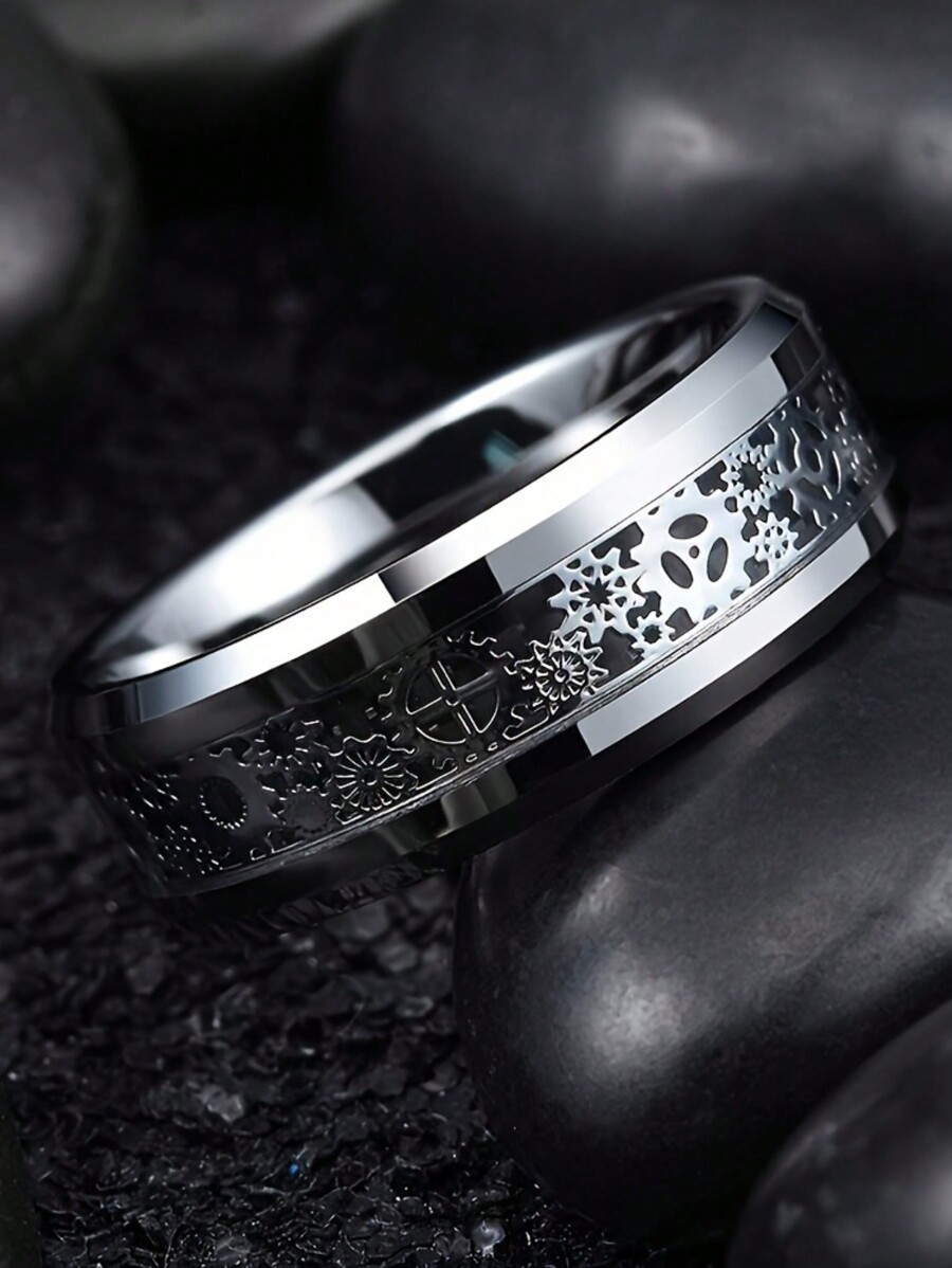 Anillo de acero inoxidable con - Vintage Fashion Wheel reseña y precio